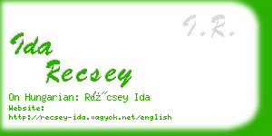ida recsey business card